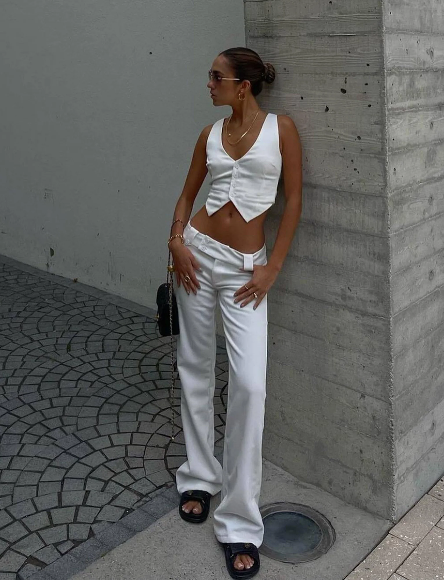 KITTIE TWILL PANT - WHITE - Stylemaxs