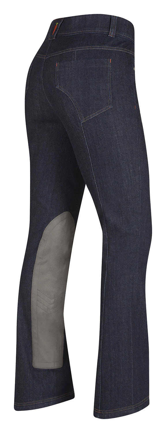 Stretch Denim Extended Knee Patch Bootcut, Reg Length - Stylemaxs