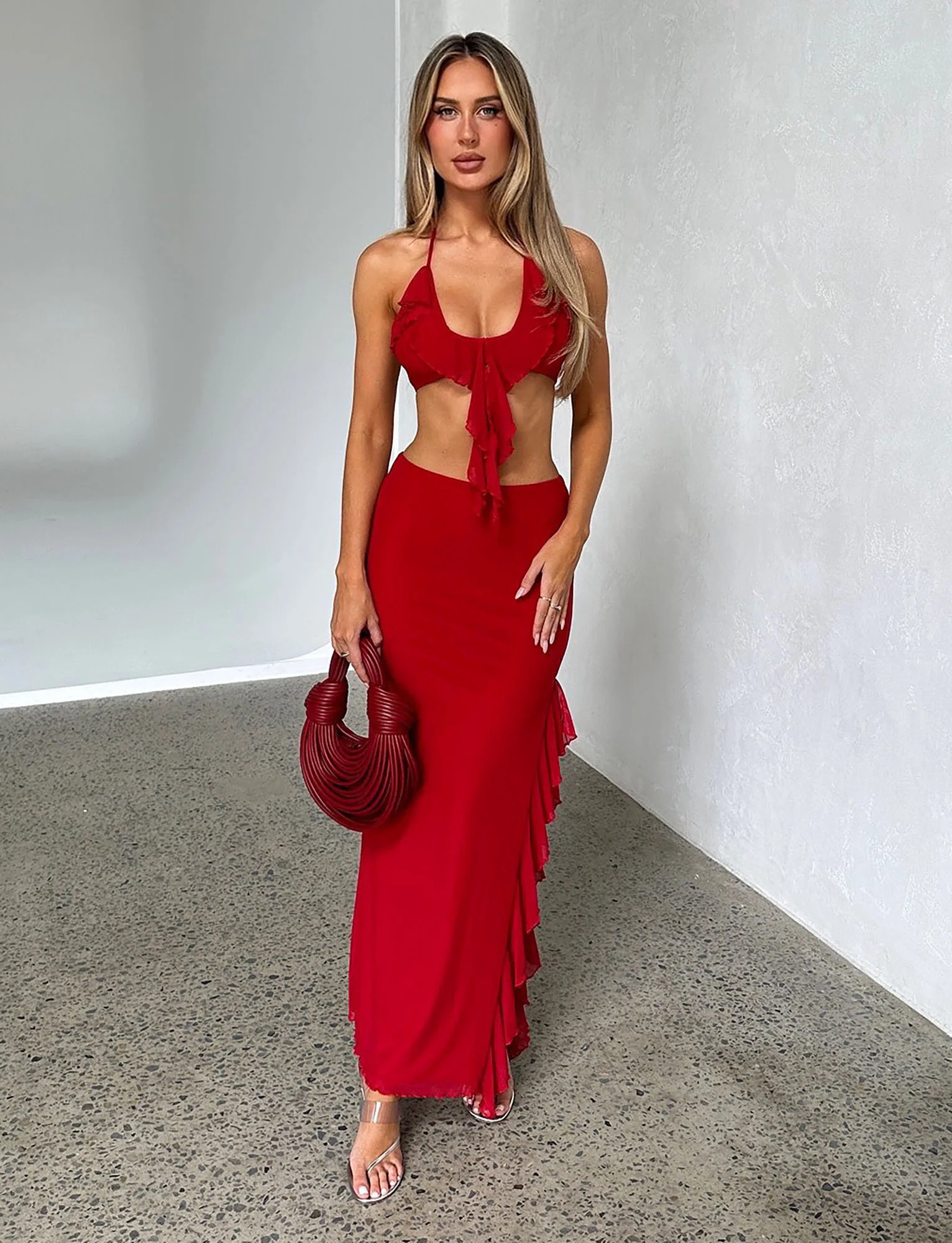 LINETTE SKIRT - RED - Stylemaxs