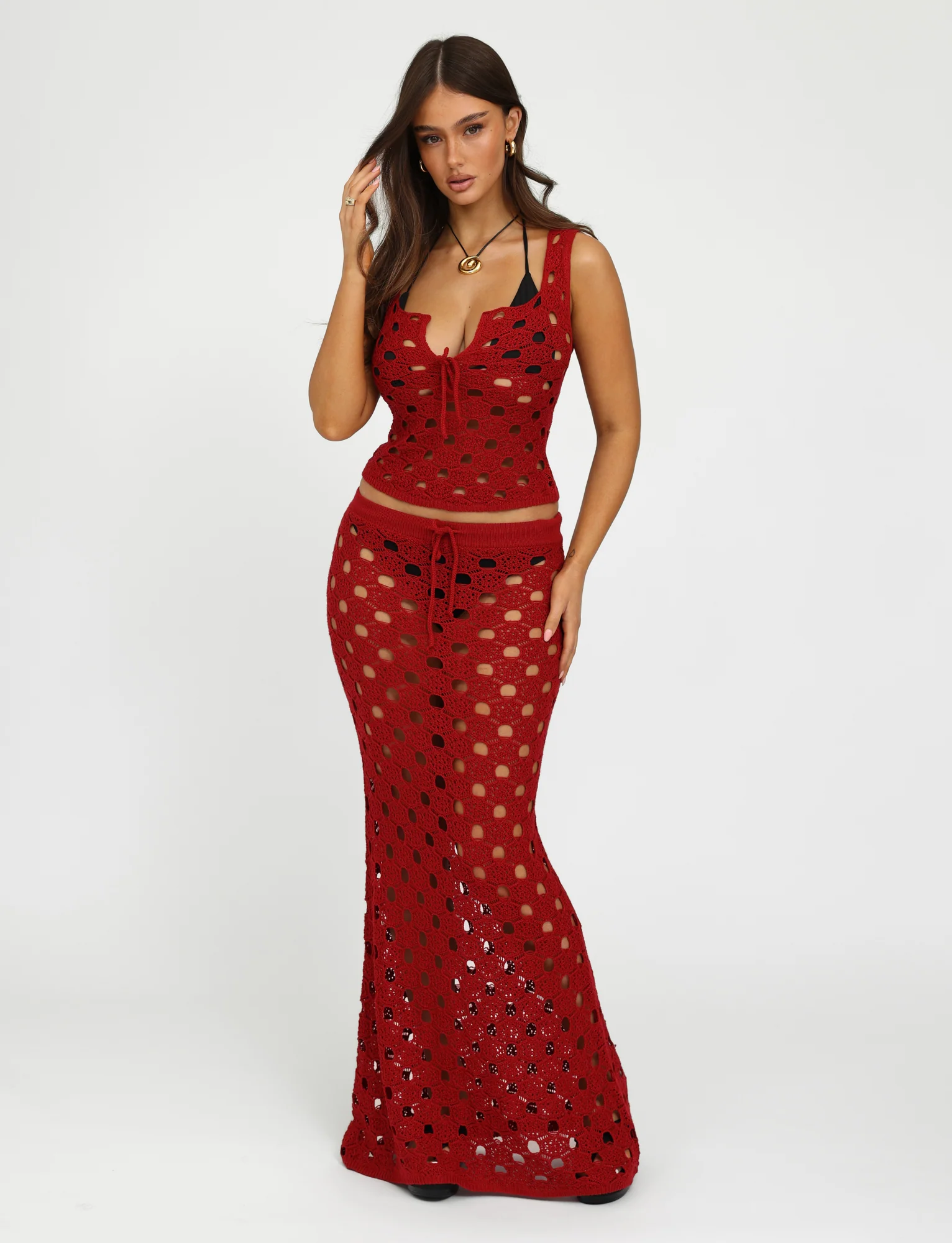 KINCADE SKIRT - RED : CHERRY RED - Stylemaxs