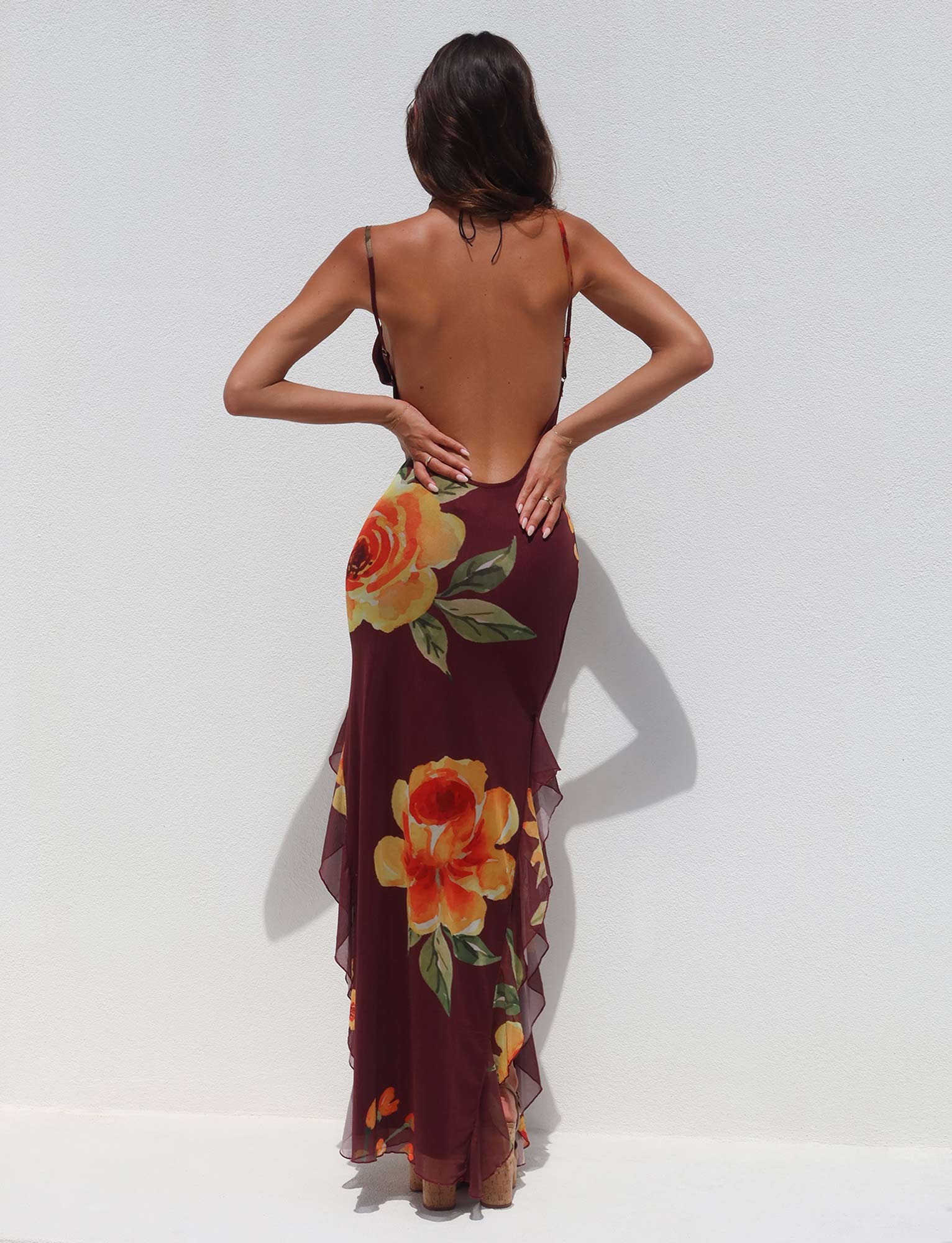 NEVE DRESS - RED : MACRO FLORAL : BURGUNDY FLORAL - Stylemaxs
