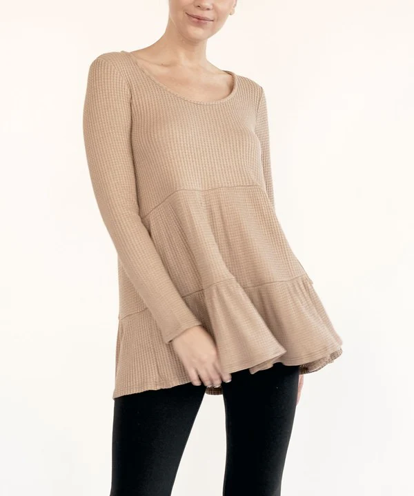 BAMBOO WAFFLE BABYDOLL TUNIC - Stylemaxs