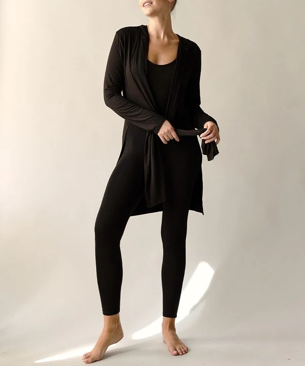 BAMBOO SLIM CARDGIAN WITH A HOODIE - Stylemaxs