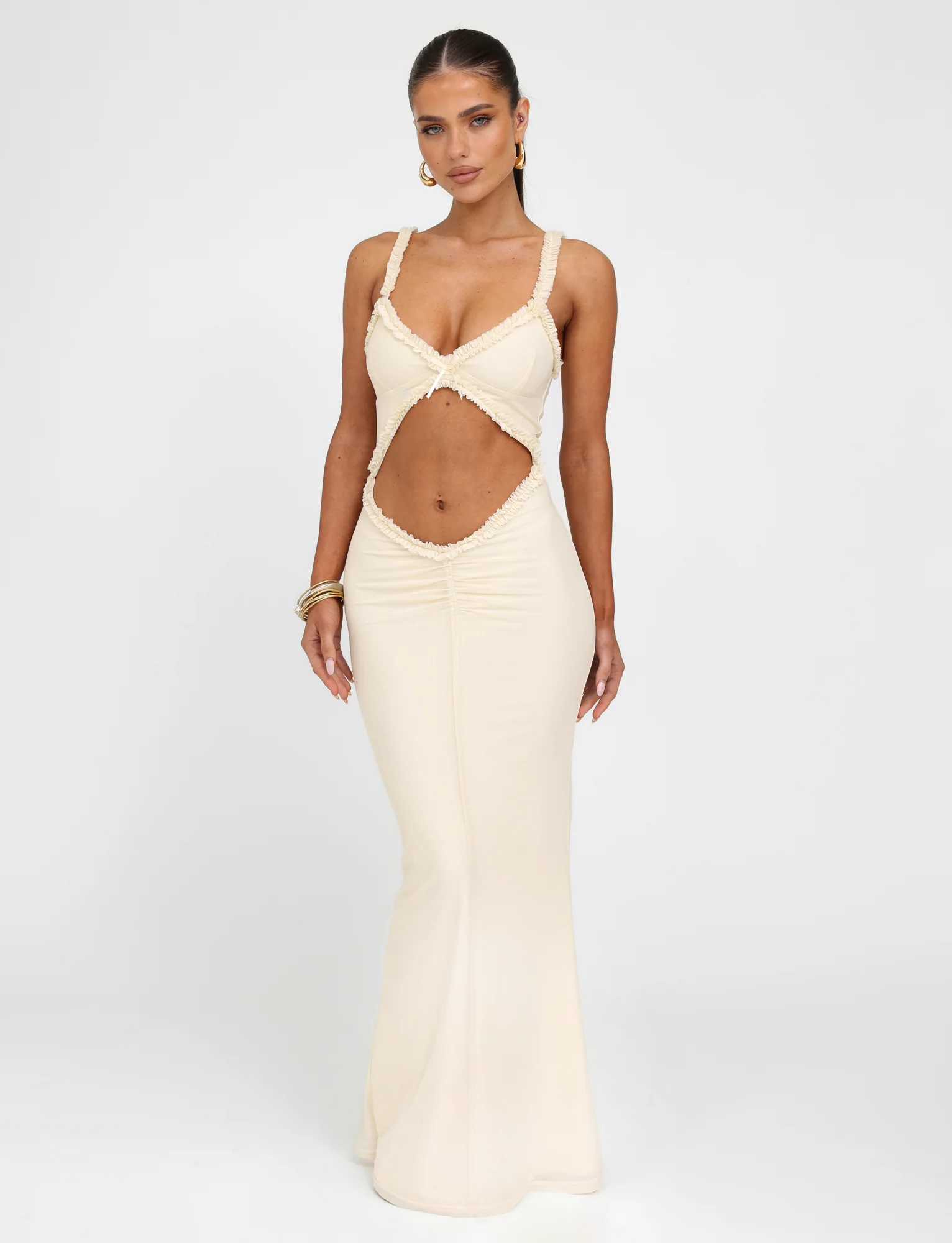 RAYLA DRESS - WHITE : CREAM - Stylemaxs
