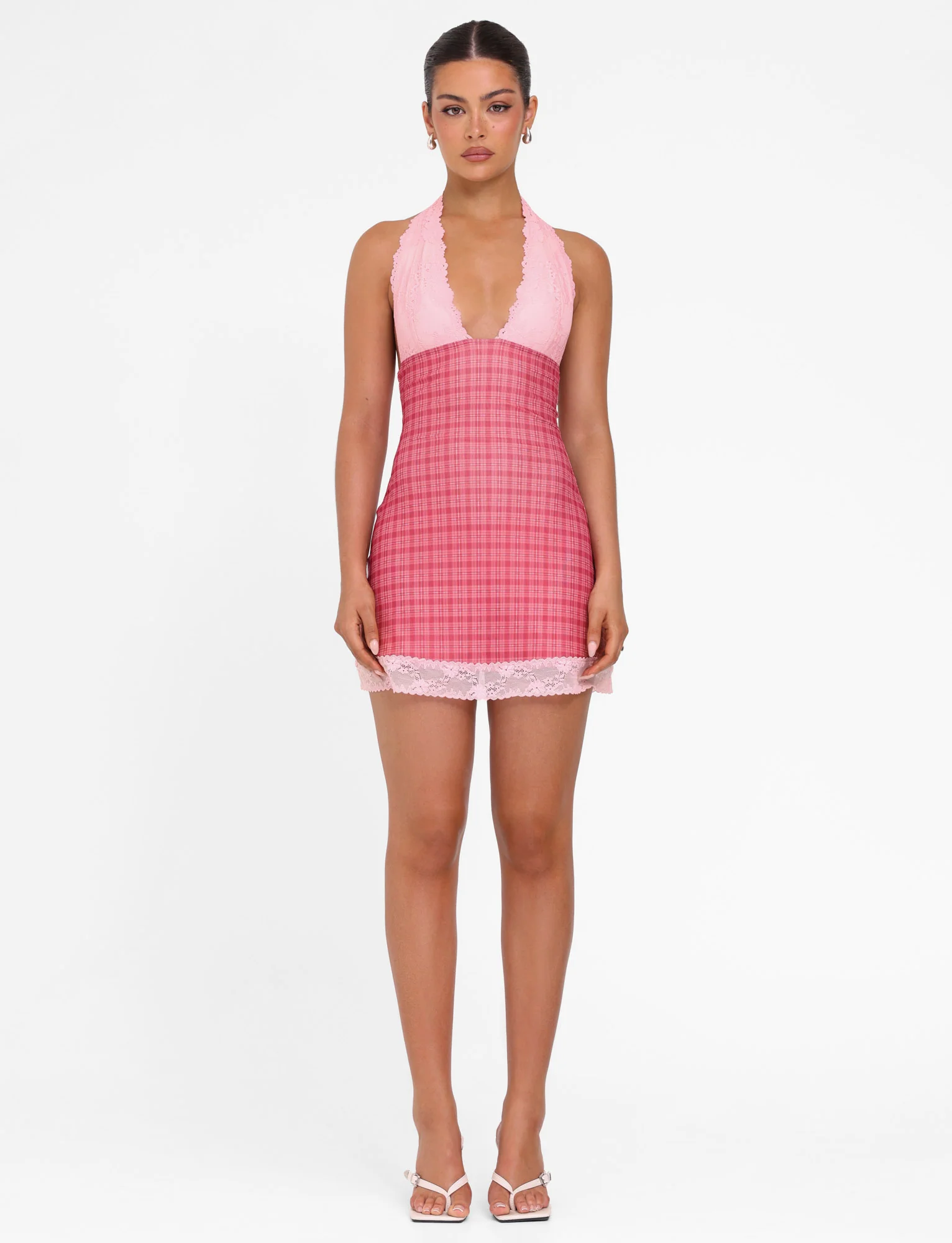 NAVIA DRESS - RED : RED CHECK - Stylemaxs
