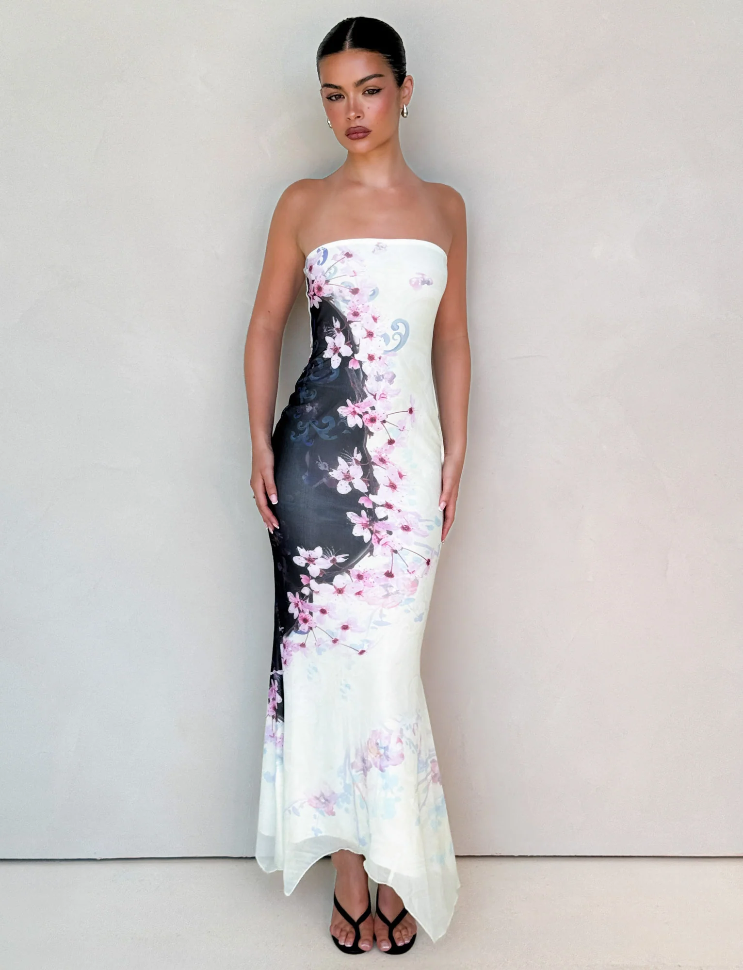 LILLIAN MAXI DRESS - MULTI : FLORAL : CHERRY BLOSSUM - Stylemaxs
