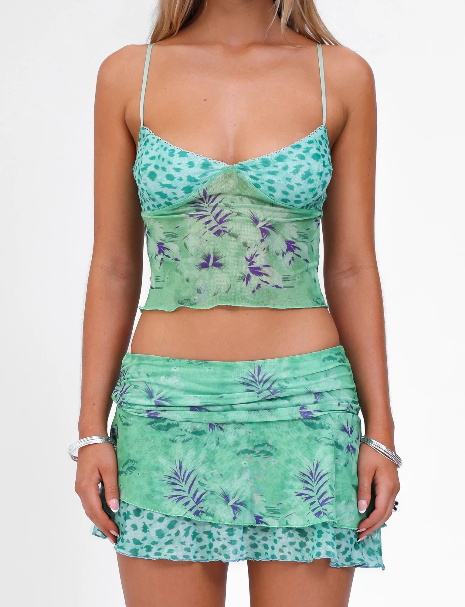 SAIGE TOP - GREEN : FLORAL : ANIMAL - Stylemaxs