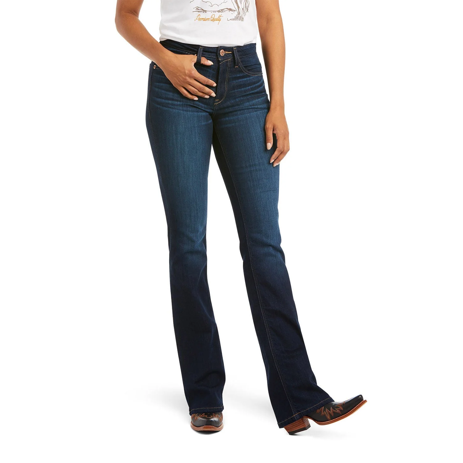 Ariat R.E.A.L. High Rise Ballary Boot Cut Jean - Stylemaxs