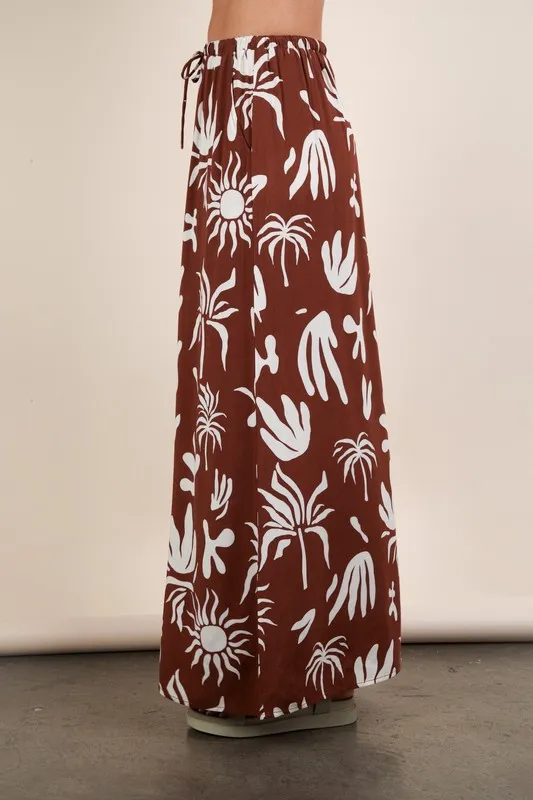 VERY J Printed Resort Midi Skirt - Stylemaxs