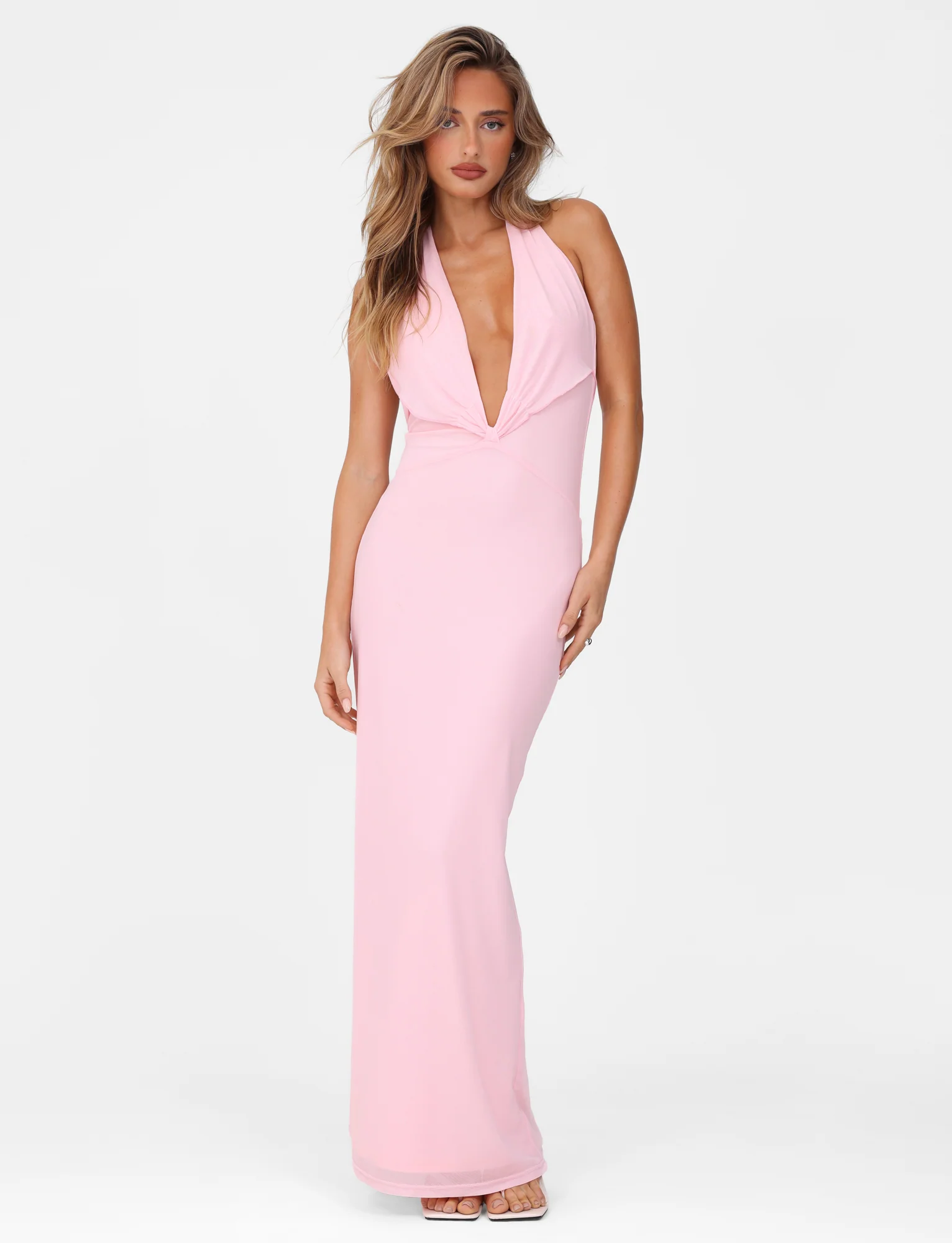 CRESSIDA MAXI DRESS - PINK : BABY PINK - Stylemaxs