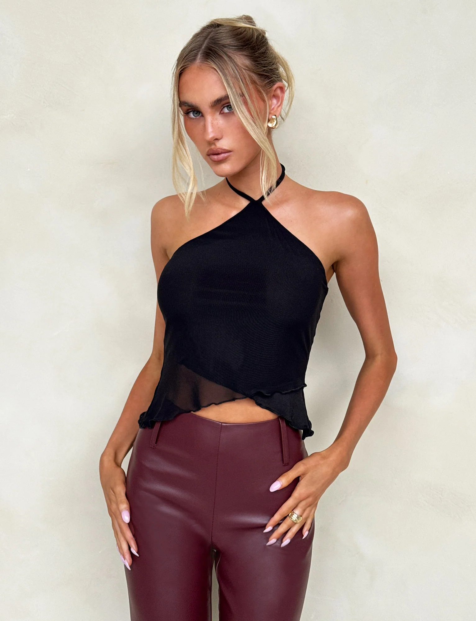 PU TEDDIE PANT - RED : CHERRY RED - Stylemaxs