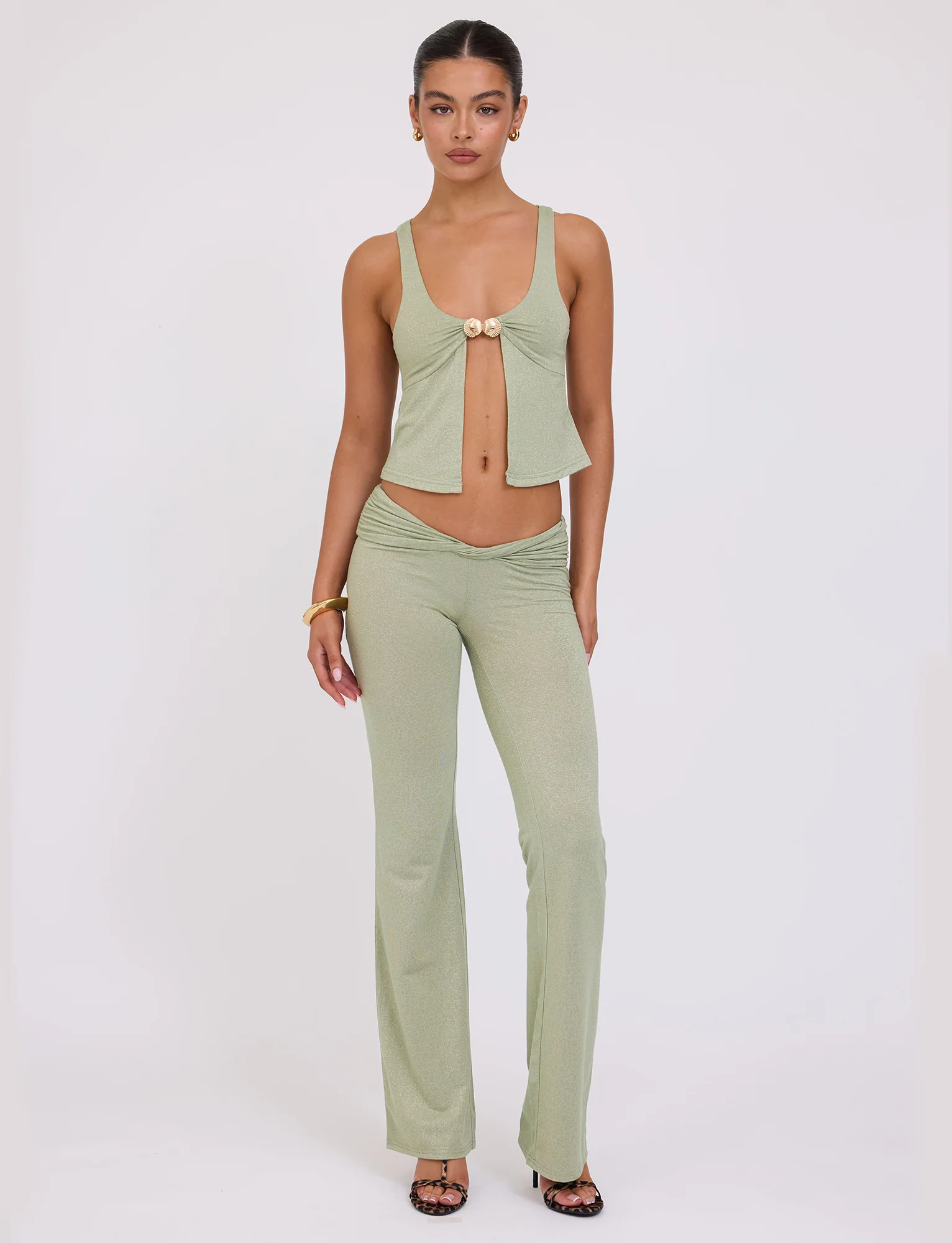 AMETHYST PANT - GREEN : GREEN SPARKLE - Stylemaxs