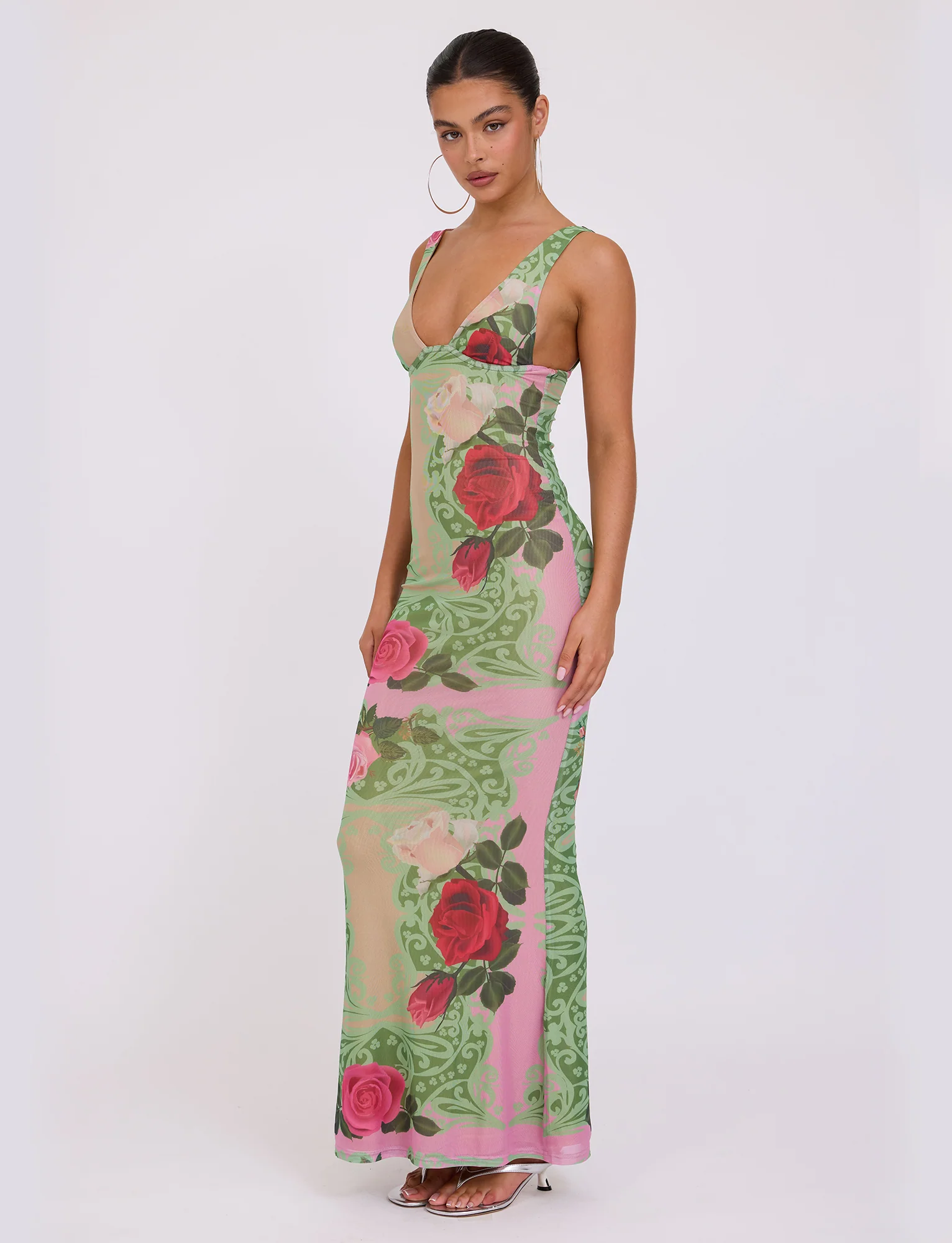 LUNARIA DRESS - MULTI : MACRO FLORAL : SUMMER ROSE - Stylemaxs