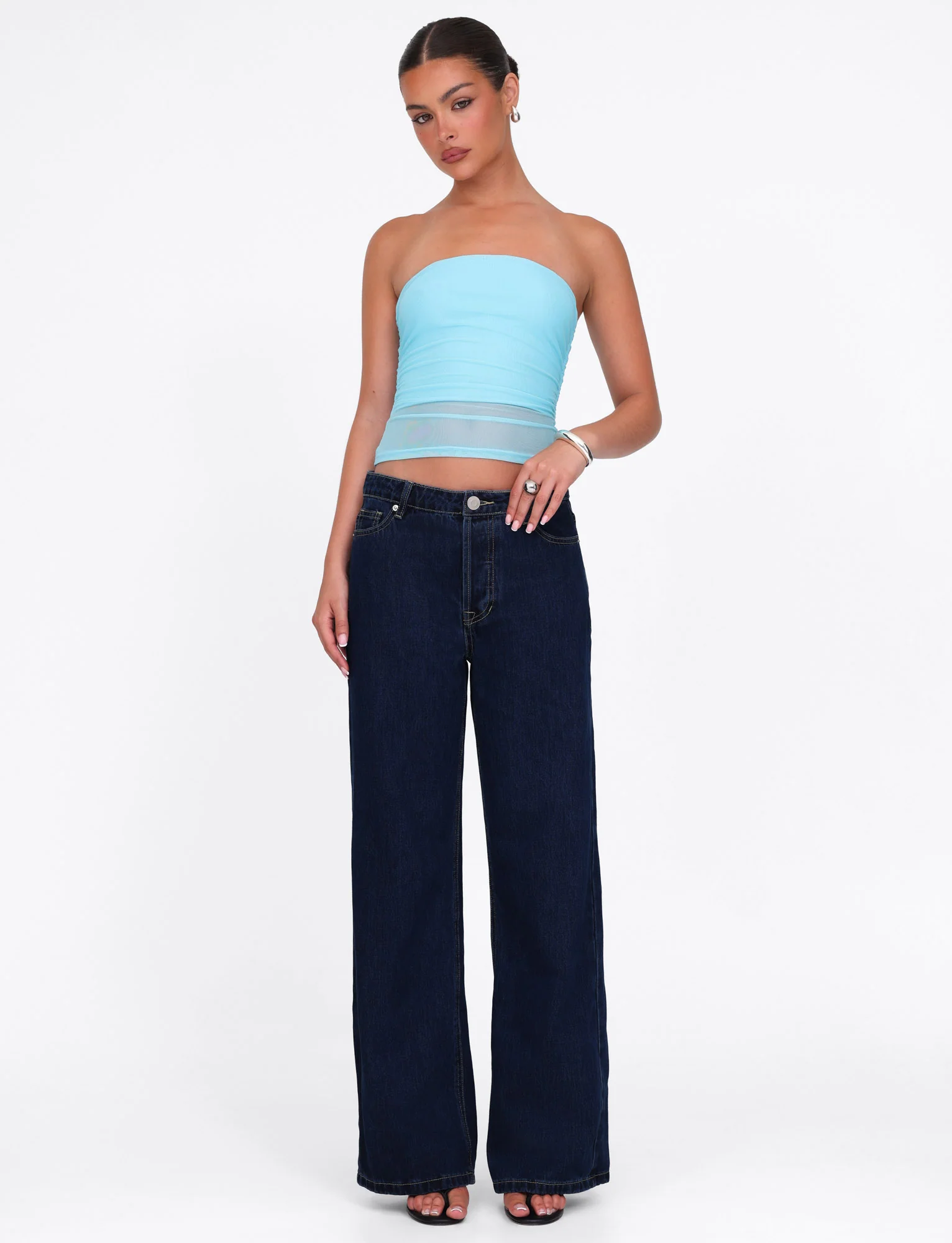 HARRIETT TUBE TOP - BLUE : ICE BLUE : BRIGHT BLUE - Stylemaxs
