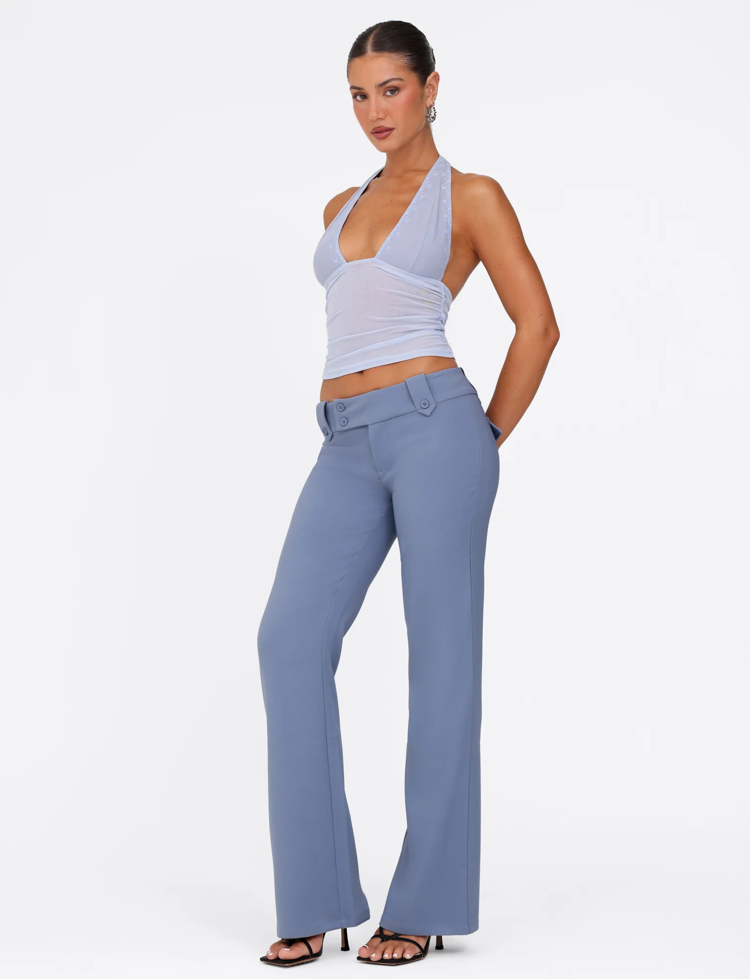 KITTIE PANT - BLUE : STEEL BLUE - Stylemaxs