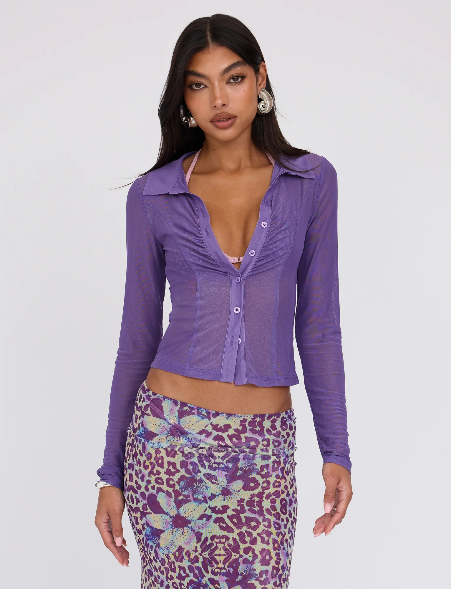 AHLING LONG SLEEVE TOP - PURPLE - Stylemaxs