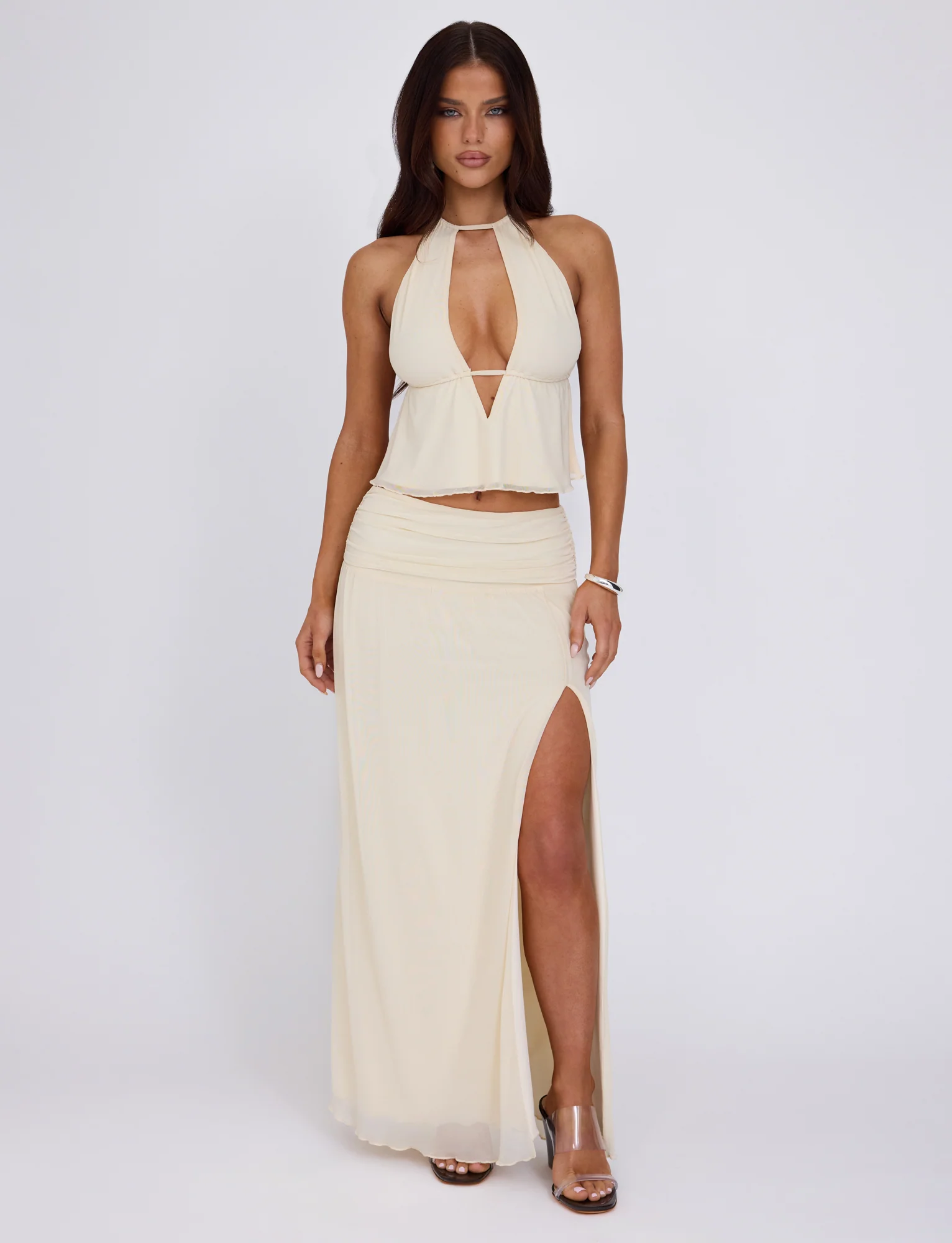 BIRDEE SKIRT - WHITE : CREAM - Stylemaxs