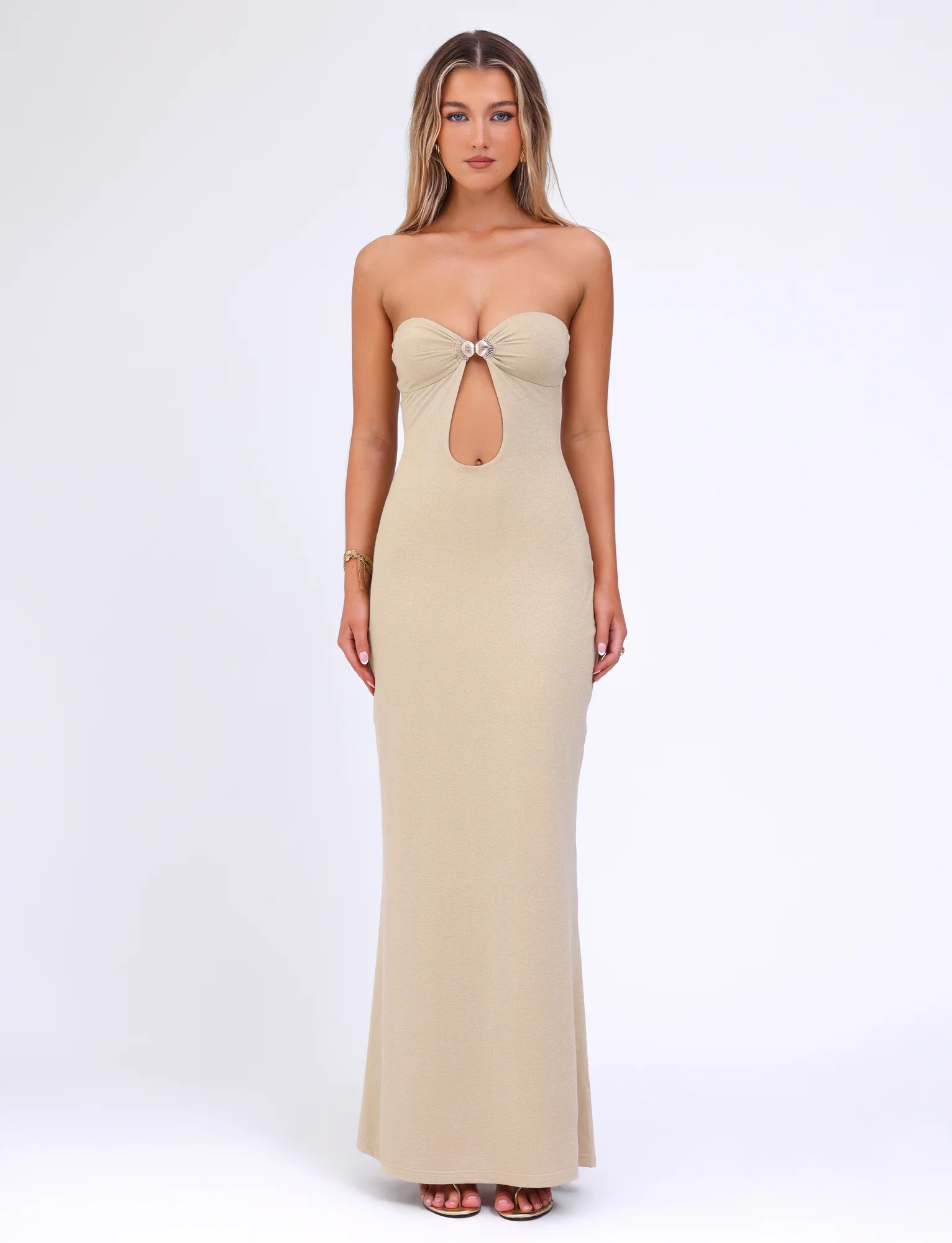 CECILY MAXI DRESS - GOLD - Stylemaxs