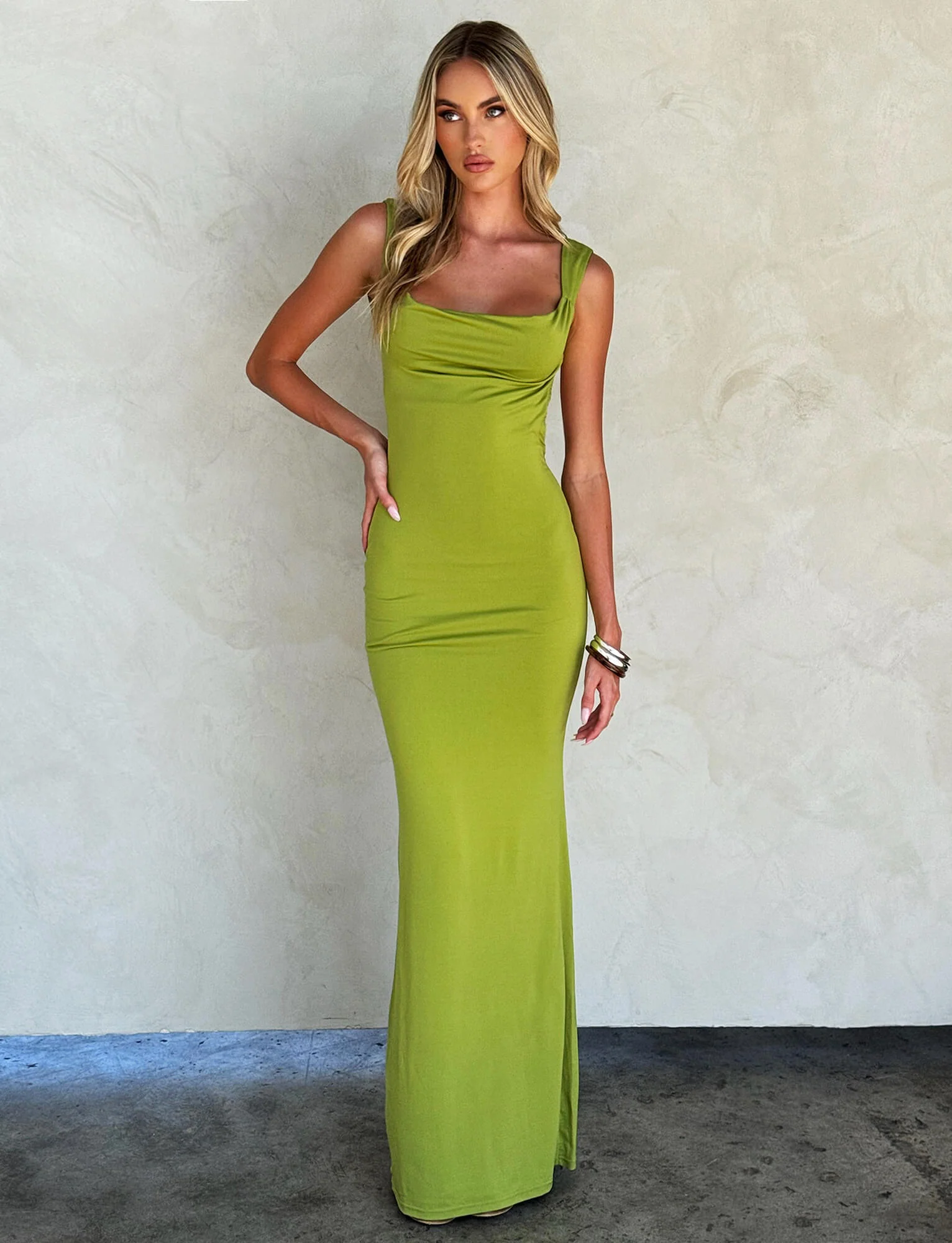 MORANA DRESS - GREEN : PASTEL GREEN - Stylemaxs