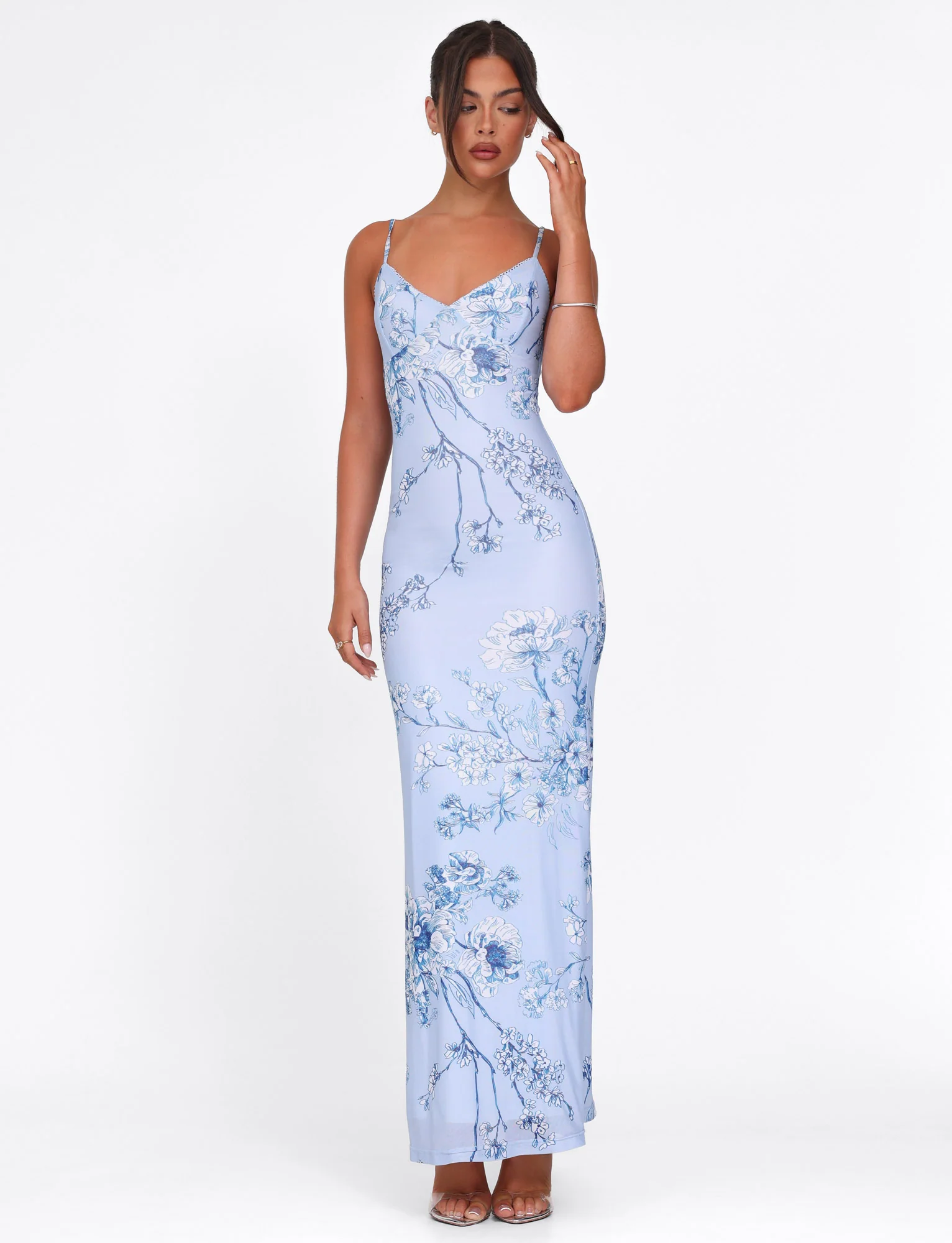 JULIANNA DRESS - BLUE : FLORAL : CERAMIC FLORAL - Stylemaxs
