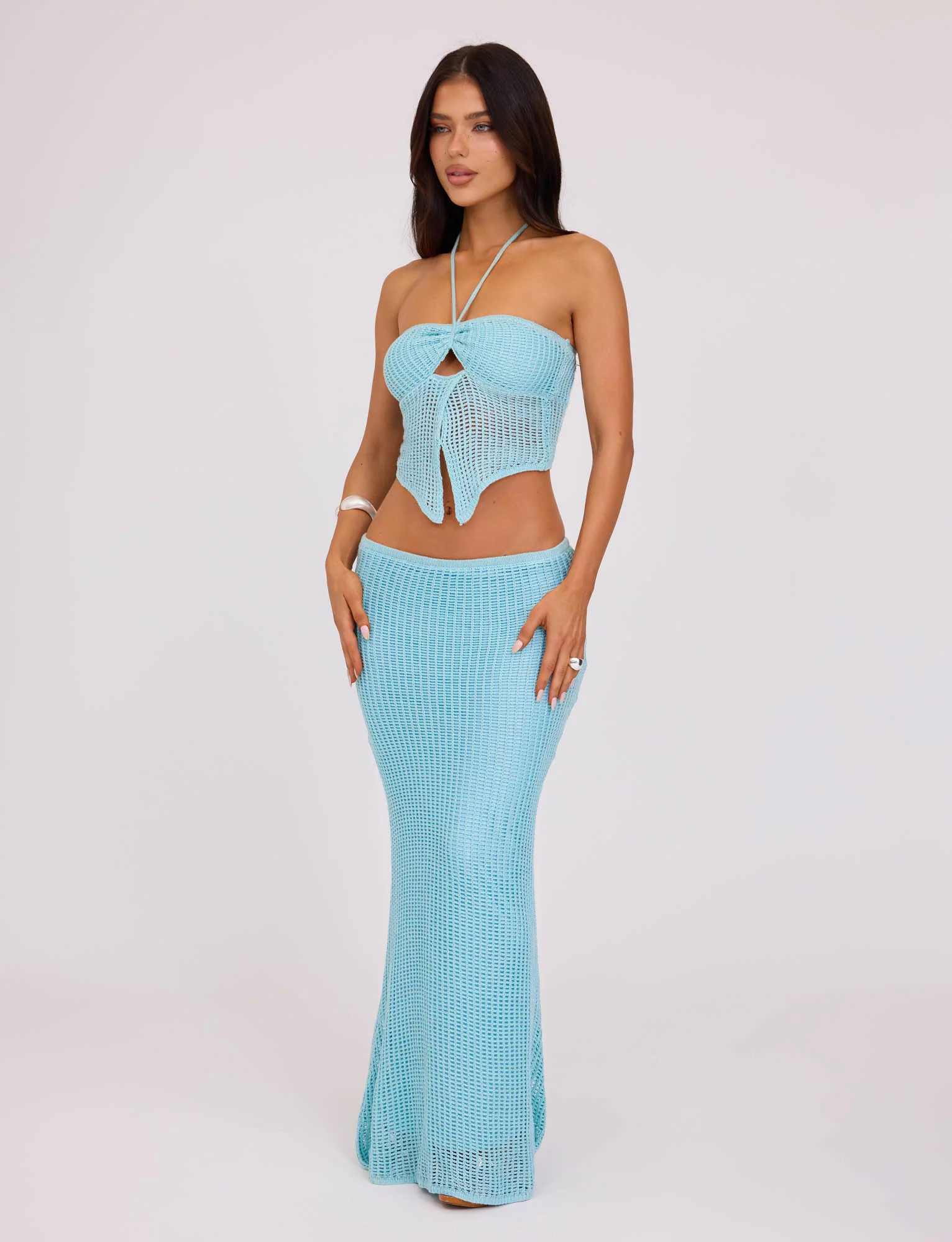 SHAH TOP - BLUE : PALE BLUE : PASTEL BLUE - Stylemaxs