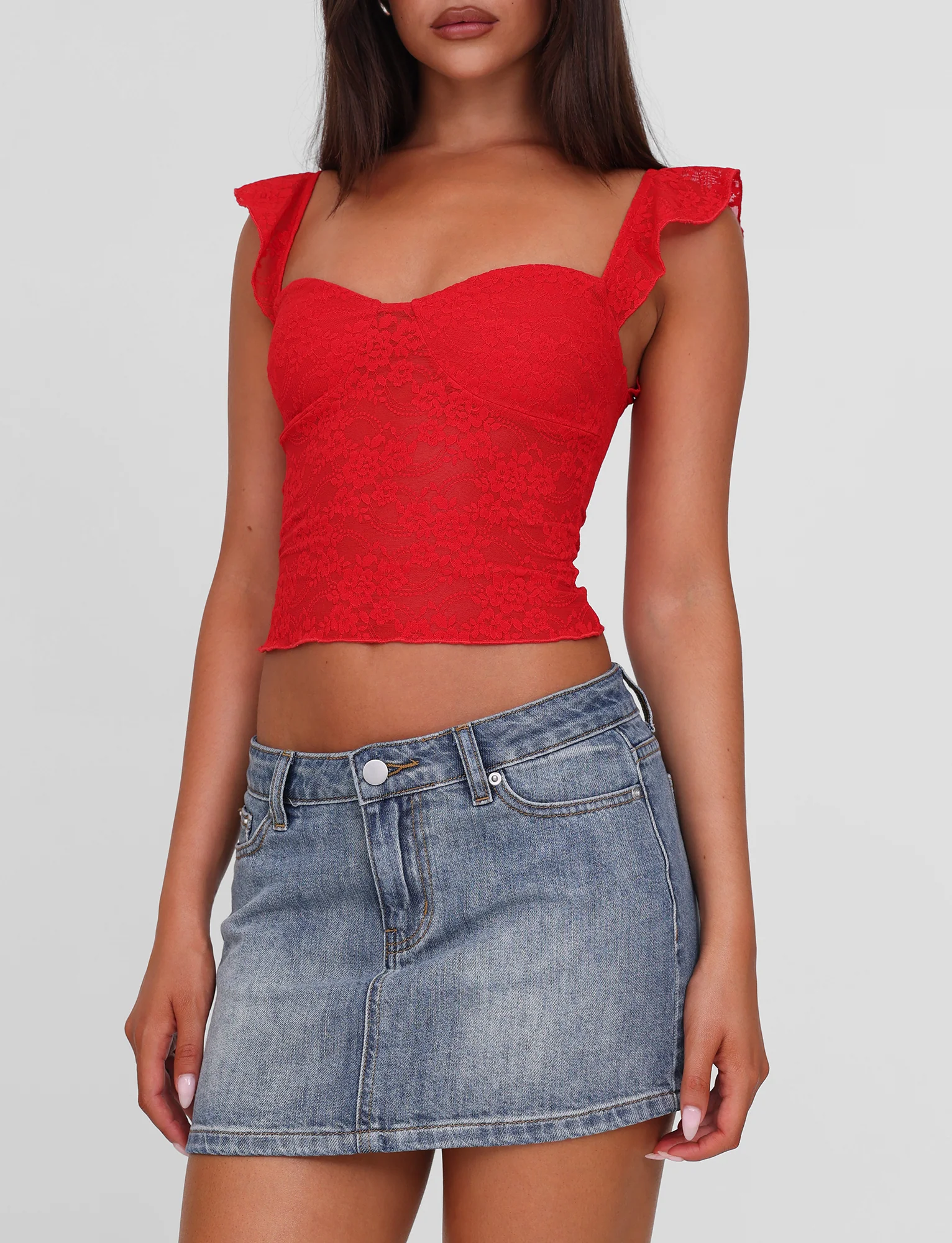 MICHAYLA MINI SKIRT - MID WASH - Stylemaxs